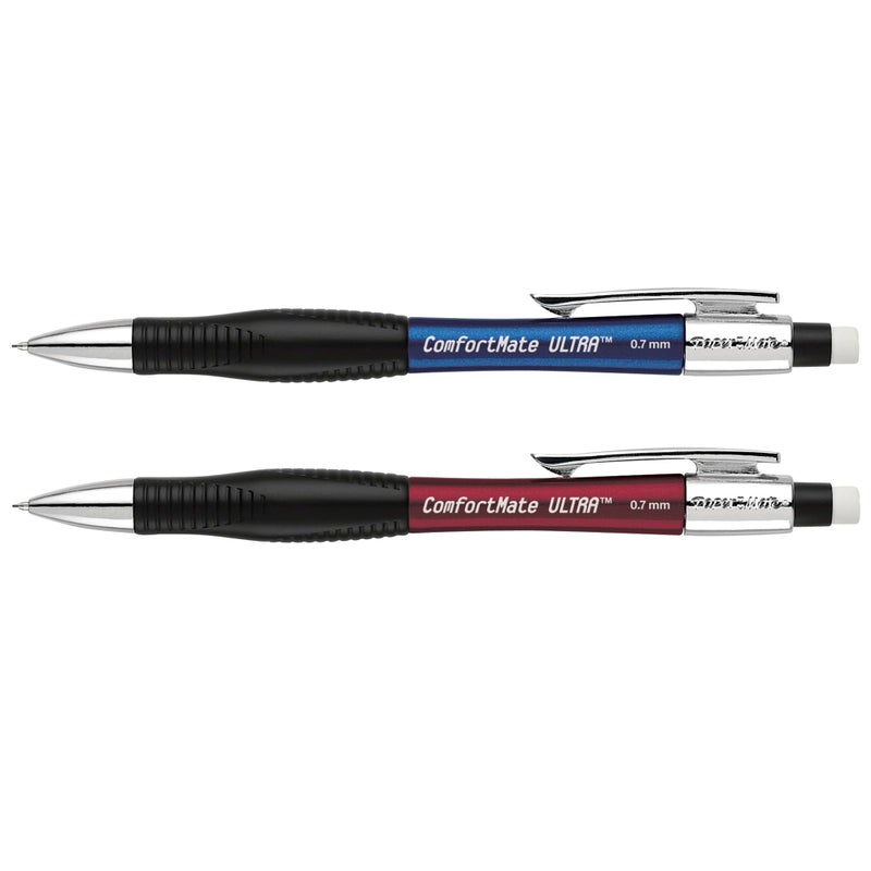 Paper Mate ComfortMate Ultra Mechanical Pencil Starter Set, HB Lead, 0.7 mm, Assorted Barrel Colors, Pack of 2 Pencils - Image 2